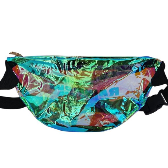 NEW Rainbow Kitten Surprise Fanny Pack Hip Bag Belt Bag Iridescent Festival - Picture 6 of 8